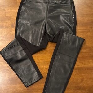 White House Black Market Black faux Leather Pleggings